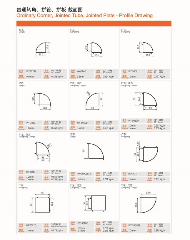 普通轉(zhuǎn)角、拼管、拼板